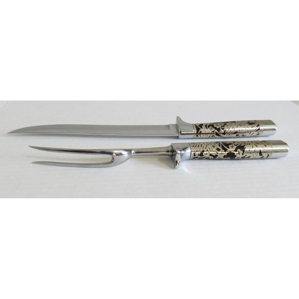 Vintage Carvel Hall‎ by Briddell Carving Knives Set w/Fork Cutlery